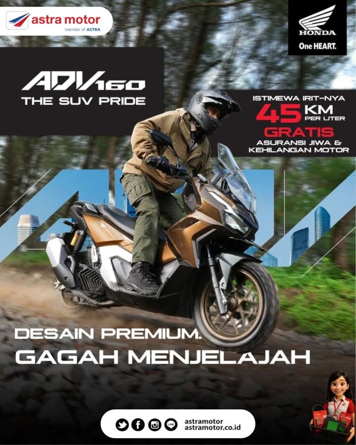 Manjakan Pecinta Petualang, Astra Motor Imam Bonjol Tawarkan Promo Spesial Honda ADV160 "The SUV Pride"